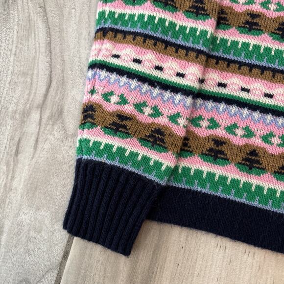 NWT J. Crew Fair Isle Cozy Multicolor Mock Neck Wool Blend Sweater Sz XS - Picture 2 of 10